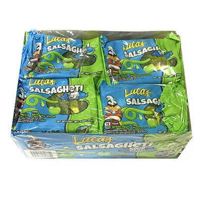 Lucas Salsagetti Sour Green Apple - 12pcs - Mexican Candy Store by Mexicrate