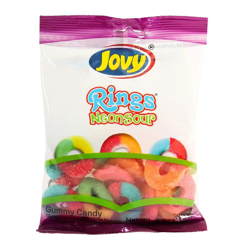 Jovy Neon Sour Gummy Rings 6oz