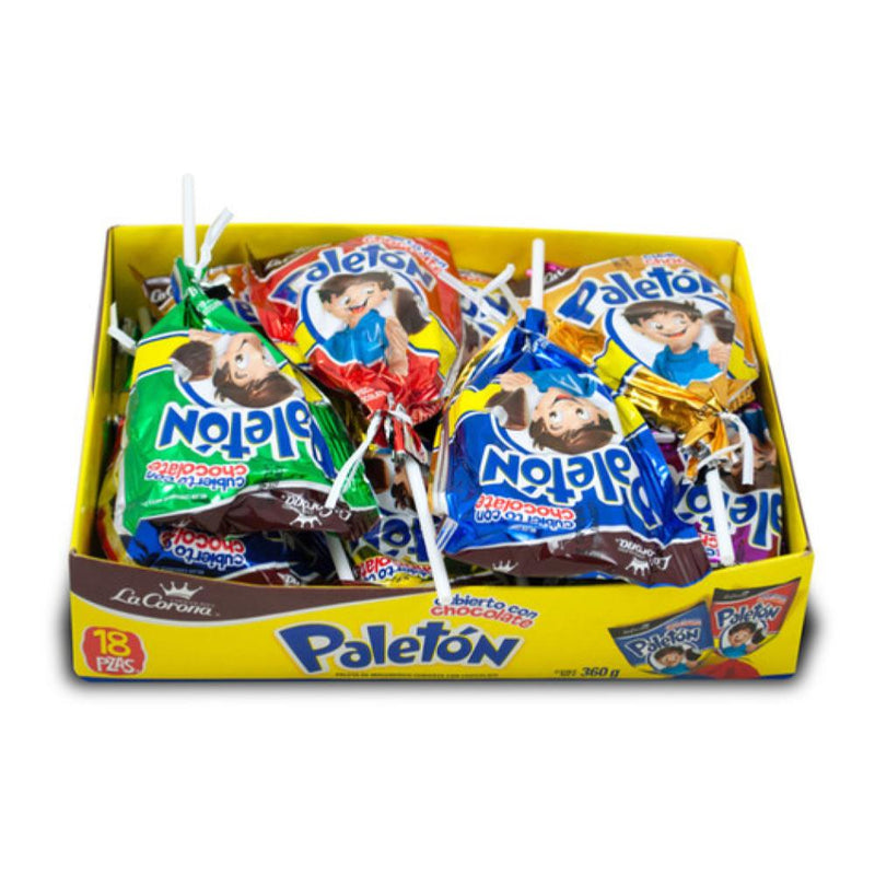 Ricolino Paleton Marshmellow Lollipop w/Chocolate 18pcs