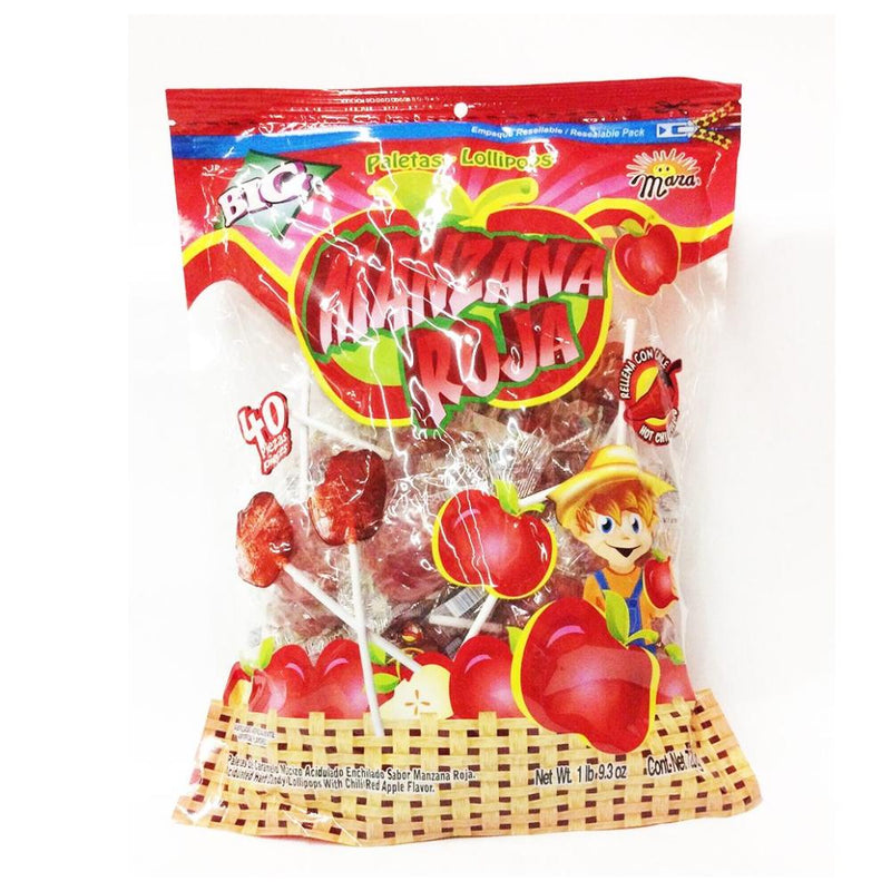 Mara Manzana Roja Lollipop 40pcs