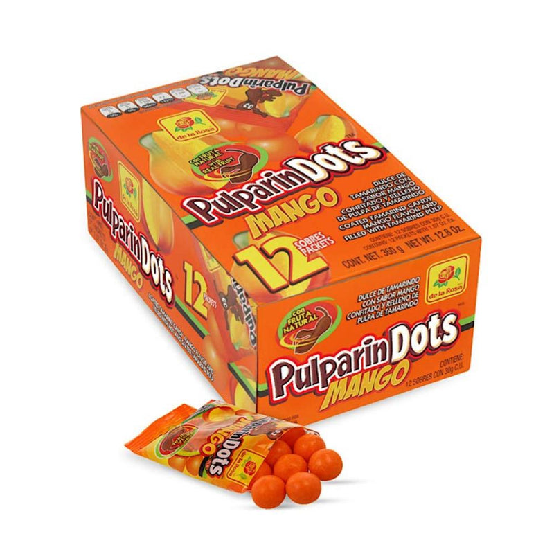 De La Rosa Pulparindots Mango Balls 12 bags - Mexican Candy Store by Mexicrate