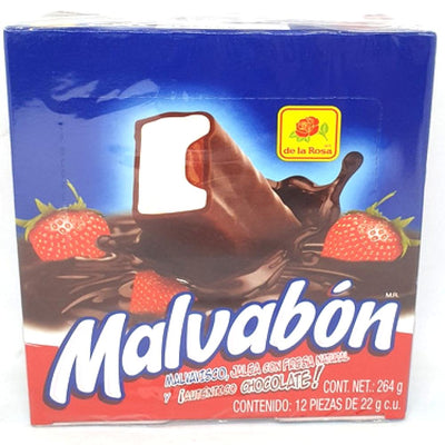 De La Rosa Malvabon Chocolate Strawberry Marshmallow Bars 12pc - Mexican Candy Store by Mexicrate
