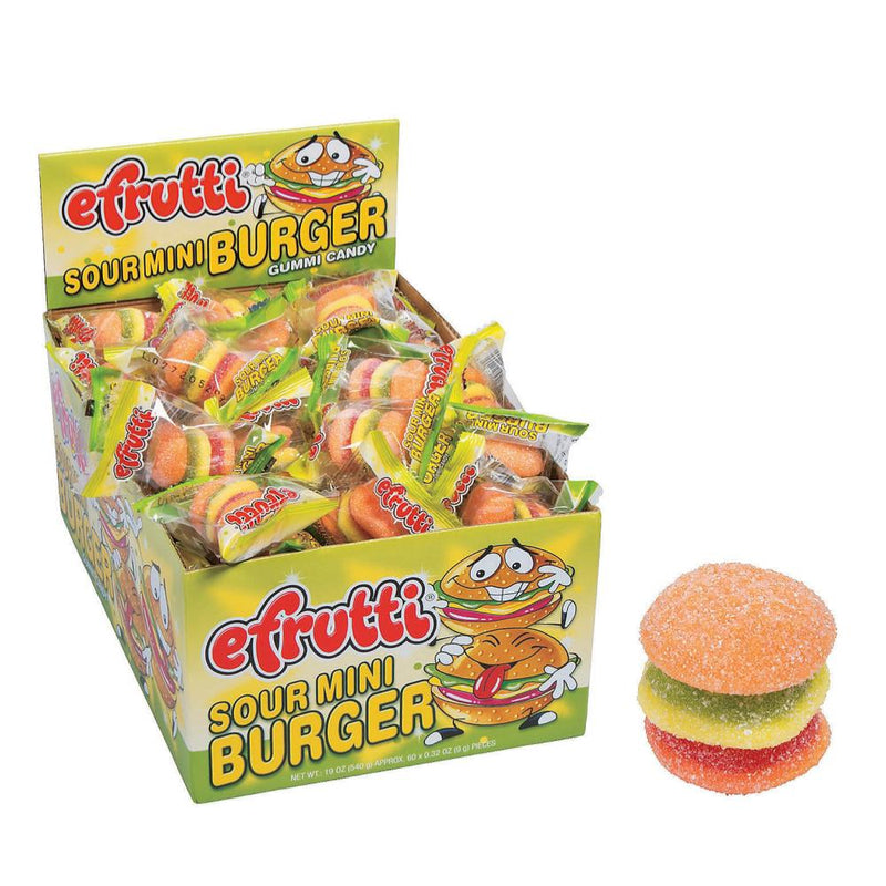 Efrutti Sour Gummi Mini Burger Display 60pcs