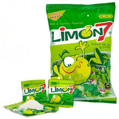 Limon 7 Lemon & Salt Powder 100pcs - Mexican Candy Store by Mexicrate