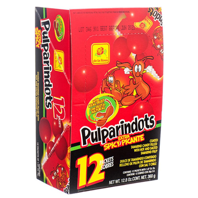 De La Rosa Pulparindots Extra Spicy- 12pcs - Mexican Candy Store by Mexicrate
