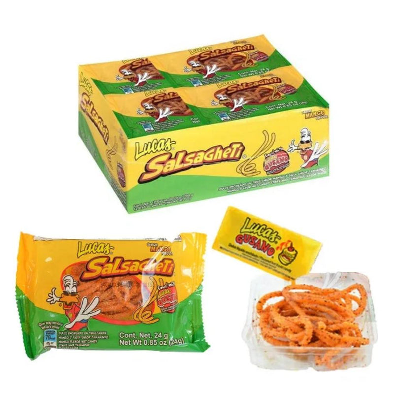 Lucas Salsagheti Mango Flavor 12pcs - Mexican Candy Store by Mexicrate