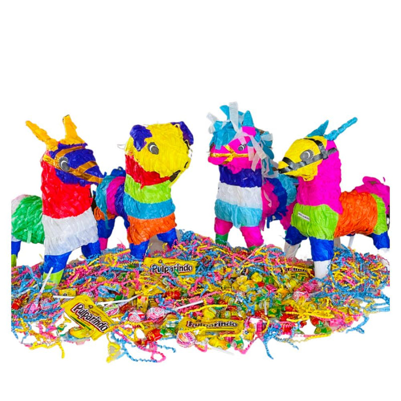 Mini Piñata Party Pack (4 Mini Pinatas + 4lbs of mixed candy) - Mexican Candy Store by Mexicrate