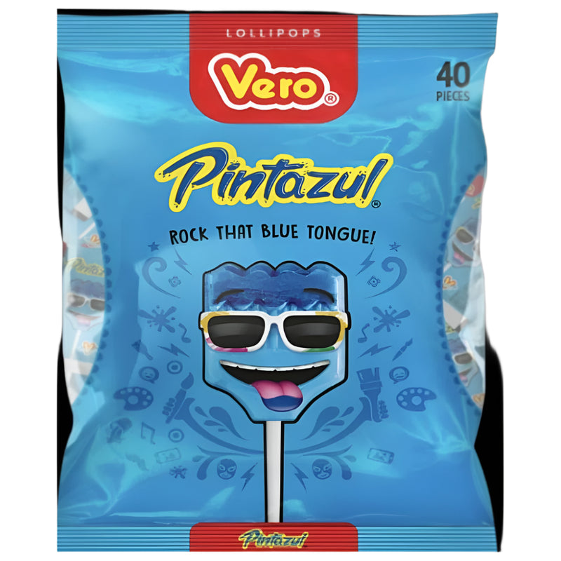 Vero Pinta Azul Lollipops 40pcs - Mexican Candy Store by Mexicrate